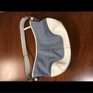 Blue and White Shoulder Bag - COACH